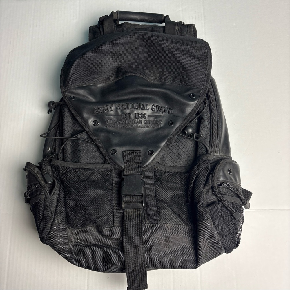 Army National Guard Backpack Black Tactical Rucksack Pockets Zipper Travel